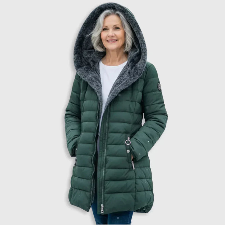 Gia | Women's Quilted Longline Hooded Coat