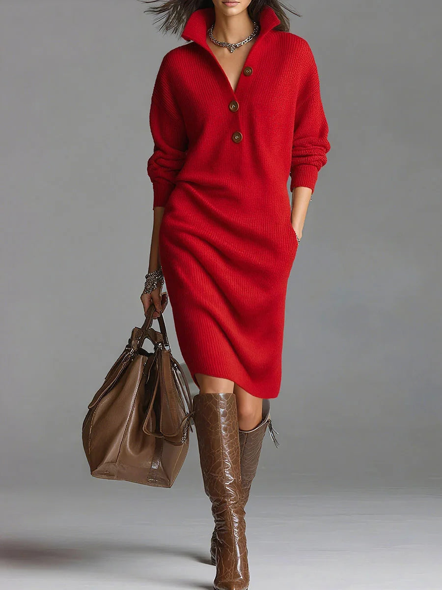 Rosanna | Women's Ribbed Knit Midi Dress