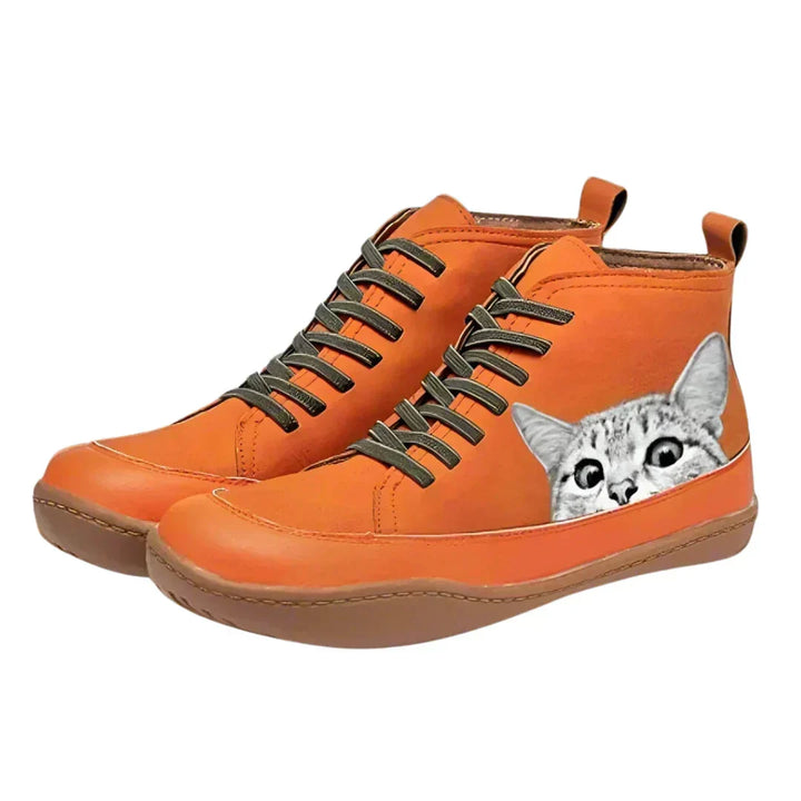Cecilia | Women's Cat Print Ankle Boots