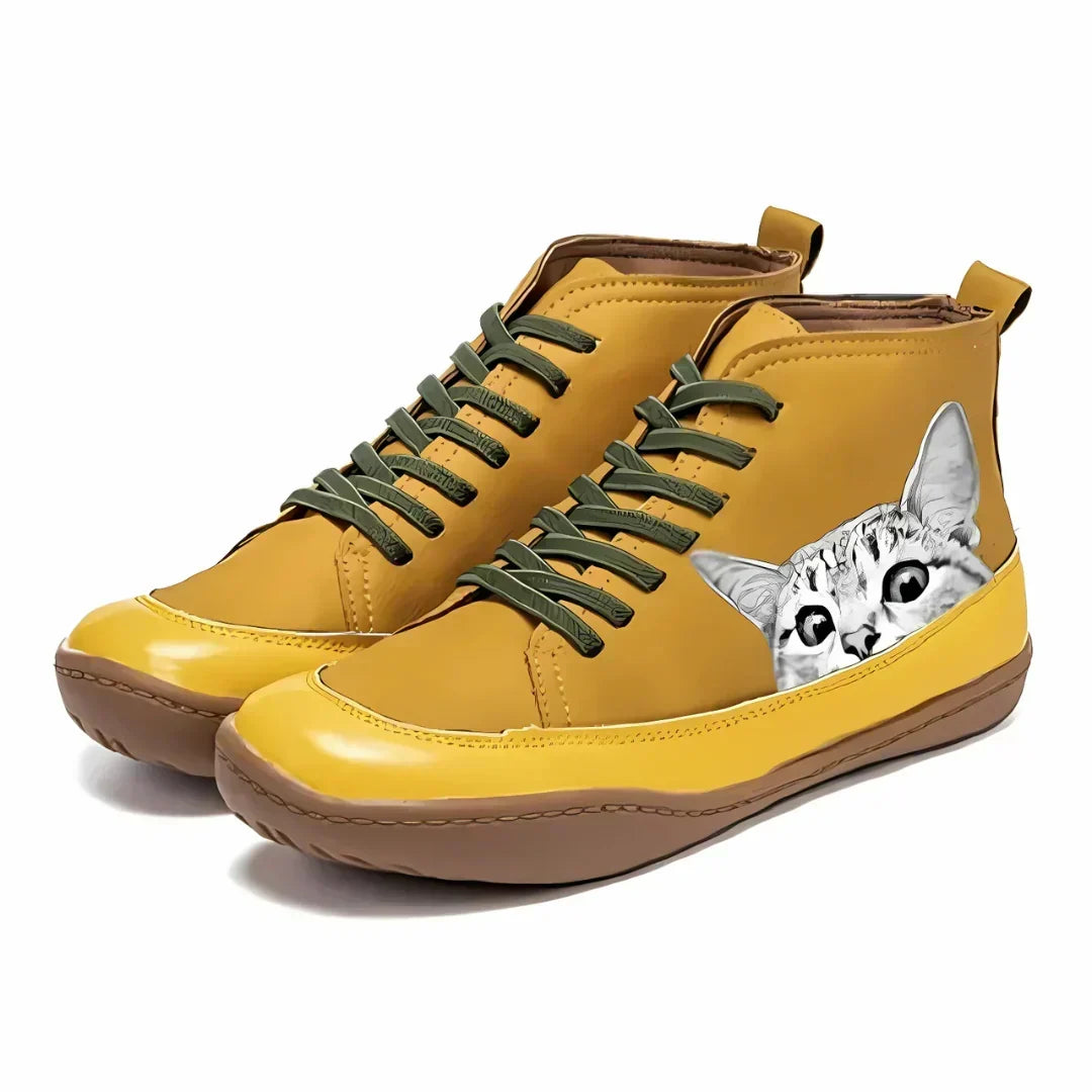 Cecilia | Women's Cat Print Ankle Boots