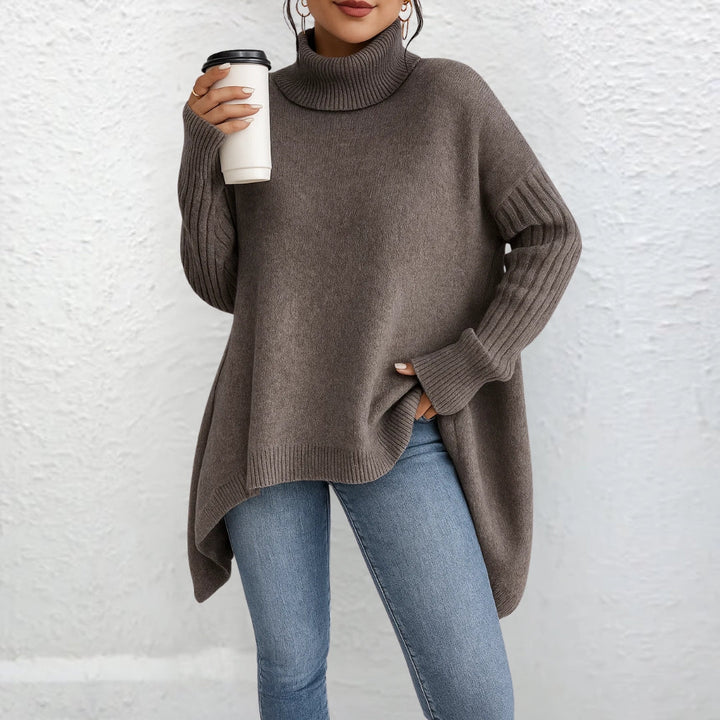 Celia | Women's Asymmetric Hem Turtleneck Sweater