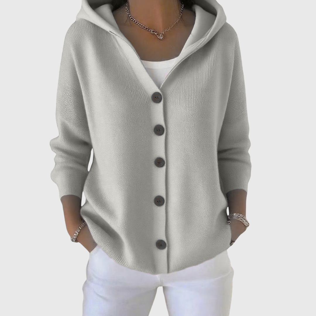Agatha | Women's Hooded Knitted Button Cardigan
