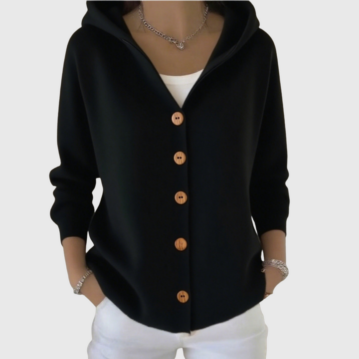 Agatha | Women's Hooded Knitted Button Cardigan