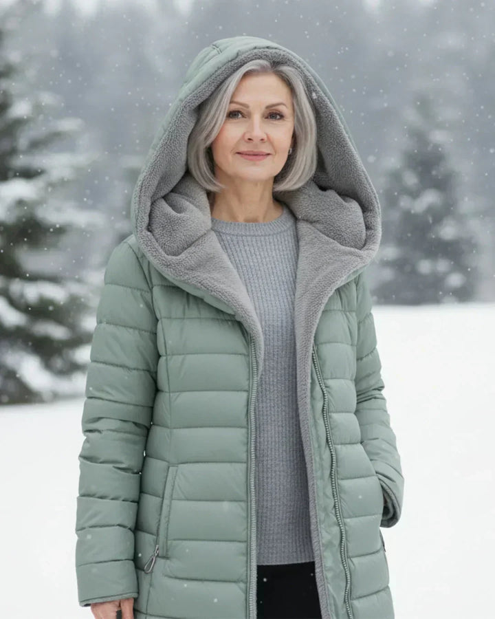 Gia | Women's Quilted Longline Hooded Coat