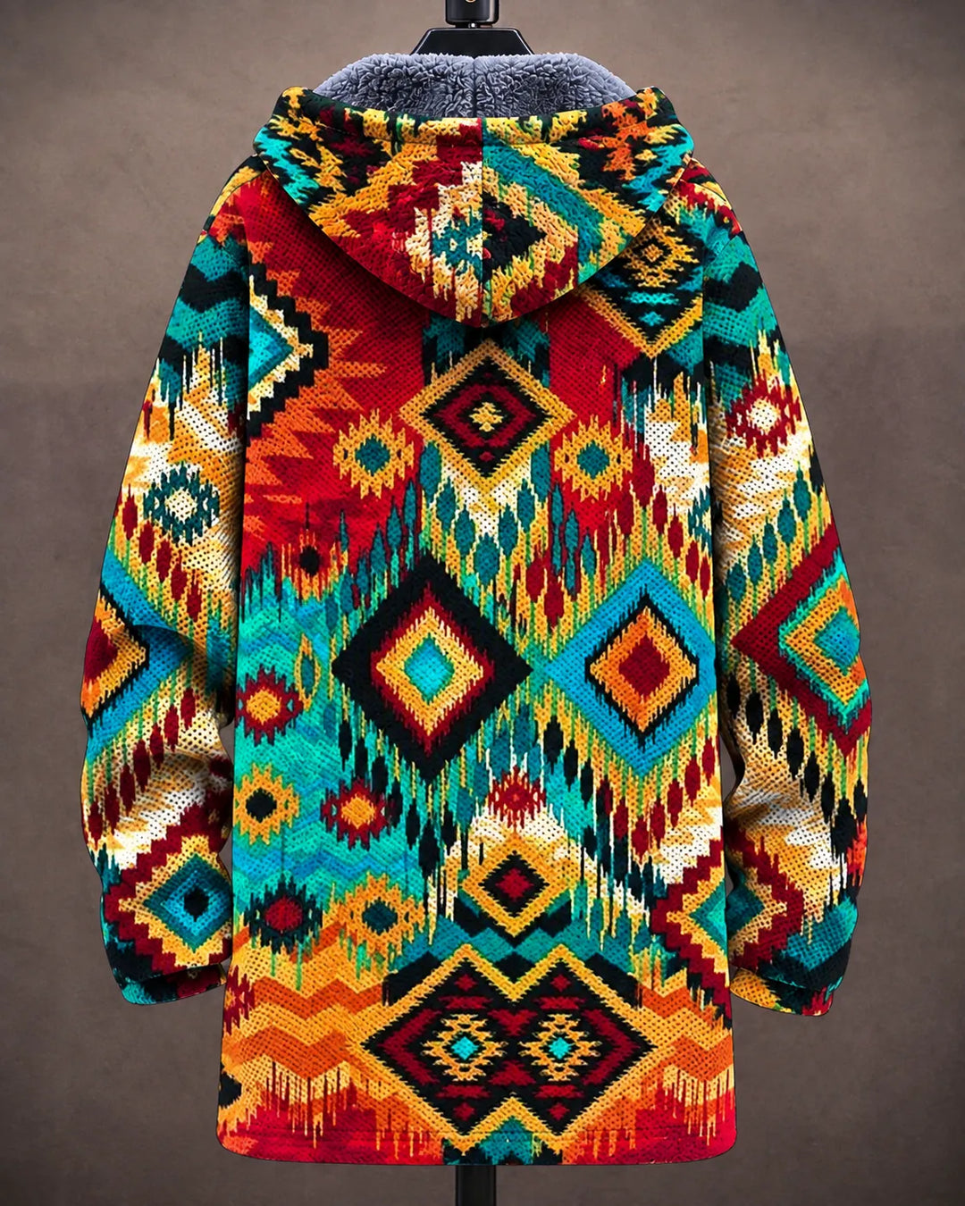 Ingrid | Women's Geometric Print Hooded Jacket