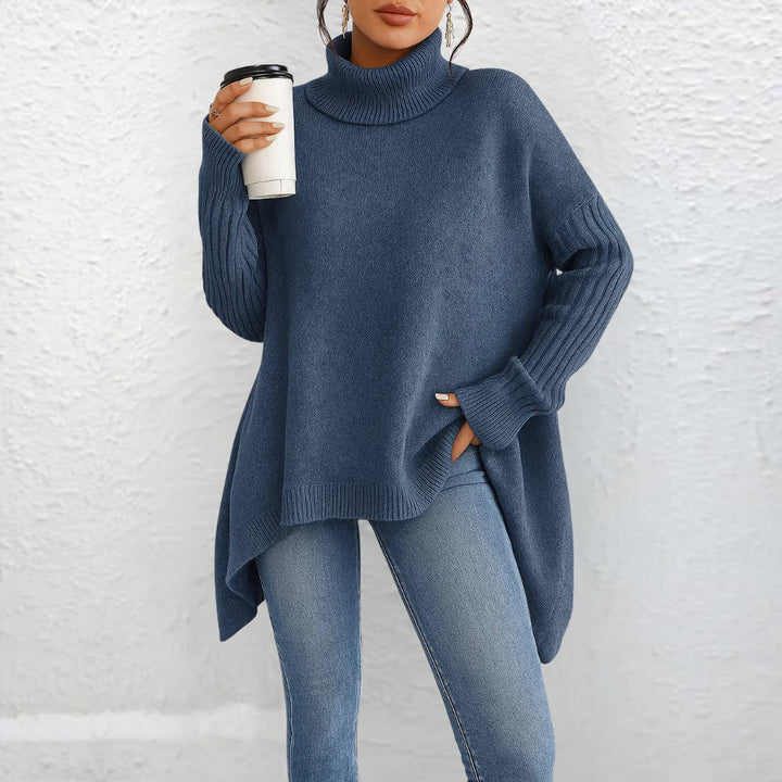 Celia | Women's Asymmetric Hem Turtleneck Sweater