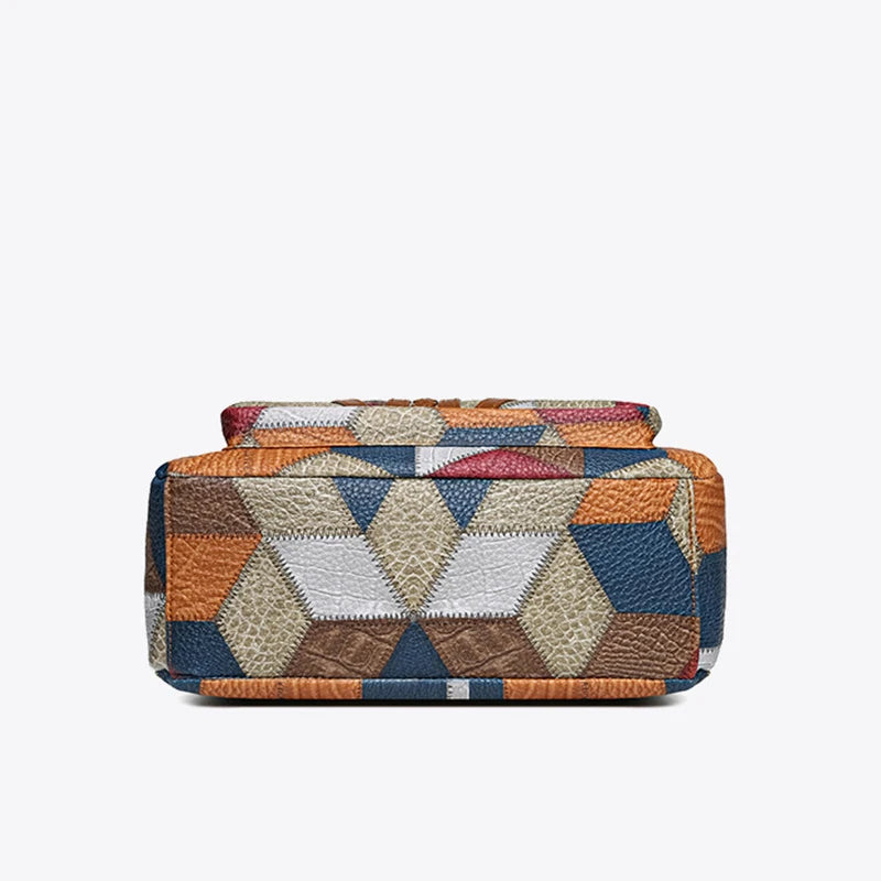 Jenna | Women's Patchwork Geometric Shoulder Bag