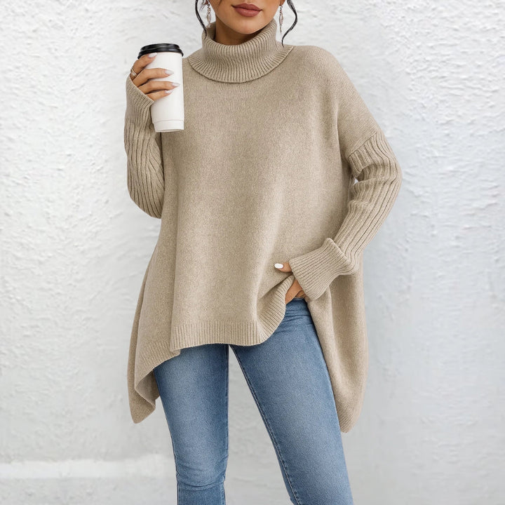 Celia | Women's Asymmetric Hem Turtleneck Sweater