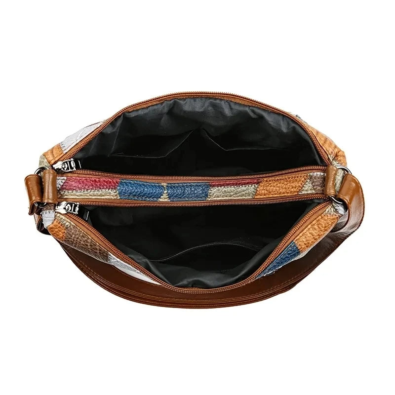 Jenna | Women's Patchwork Geometric Shoulder Bag