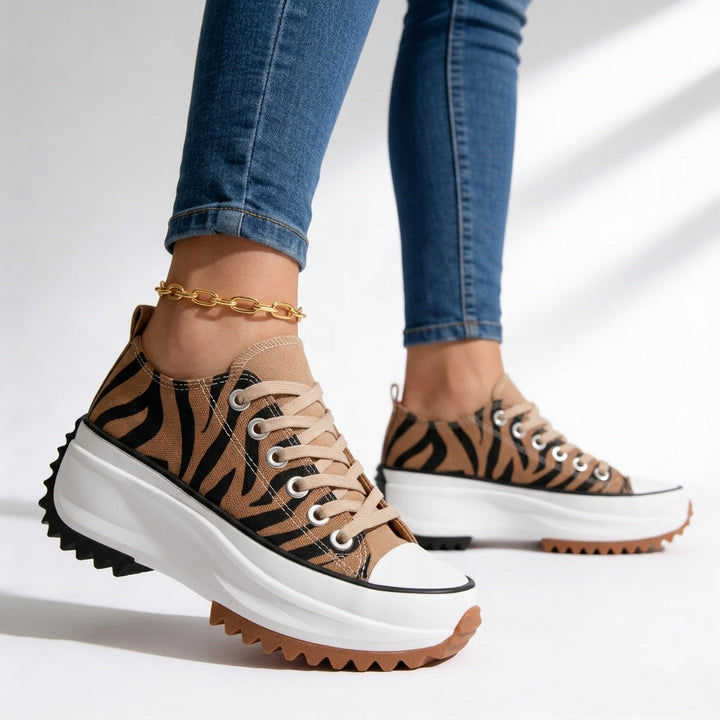 Robyn | Women's Tiger Print Platform Sneakers