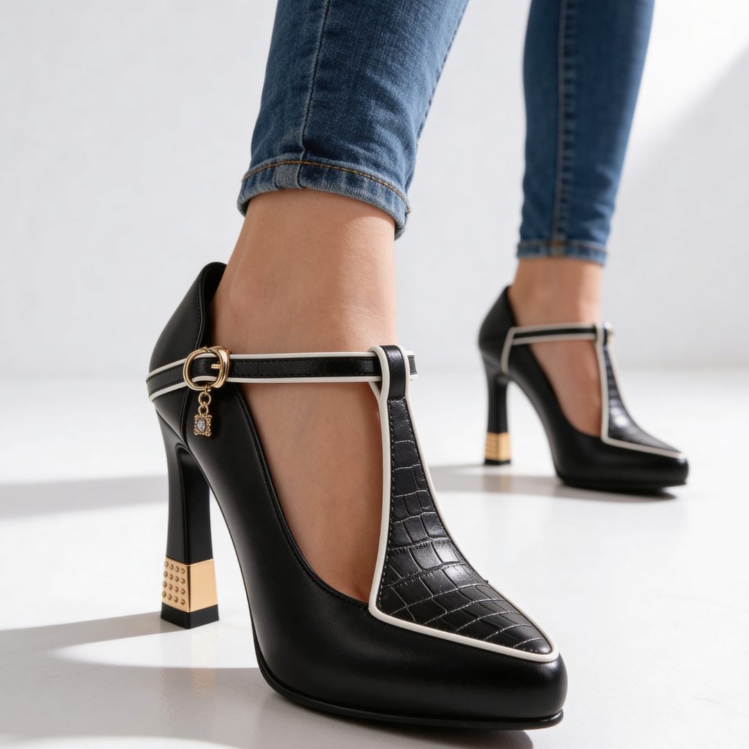 Beatrice | Women's T-Strap Pointed Toe Pumps