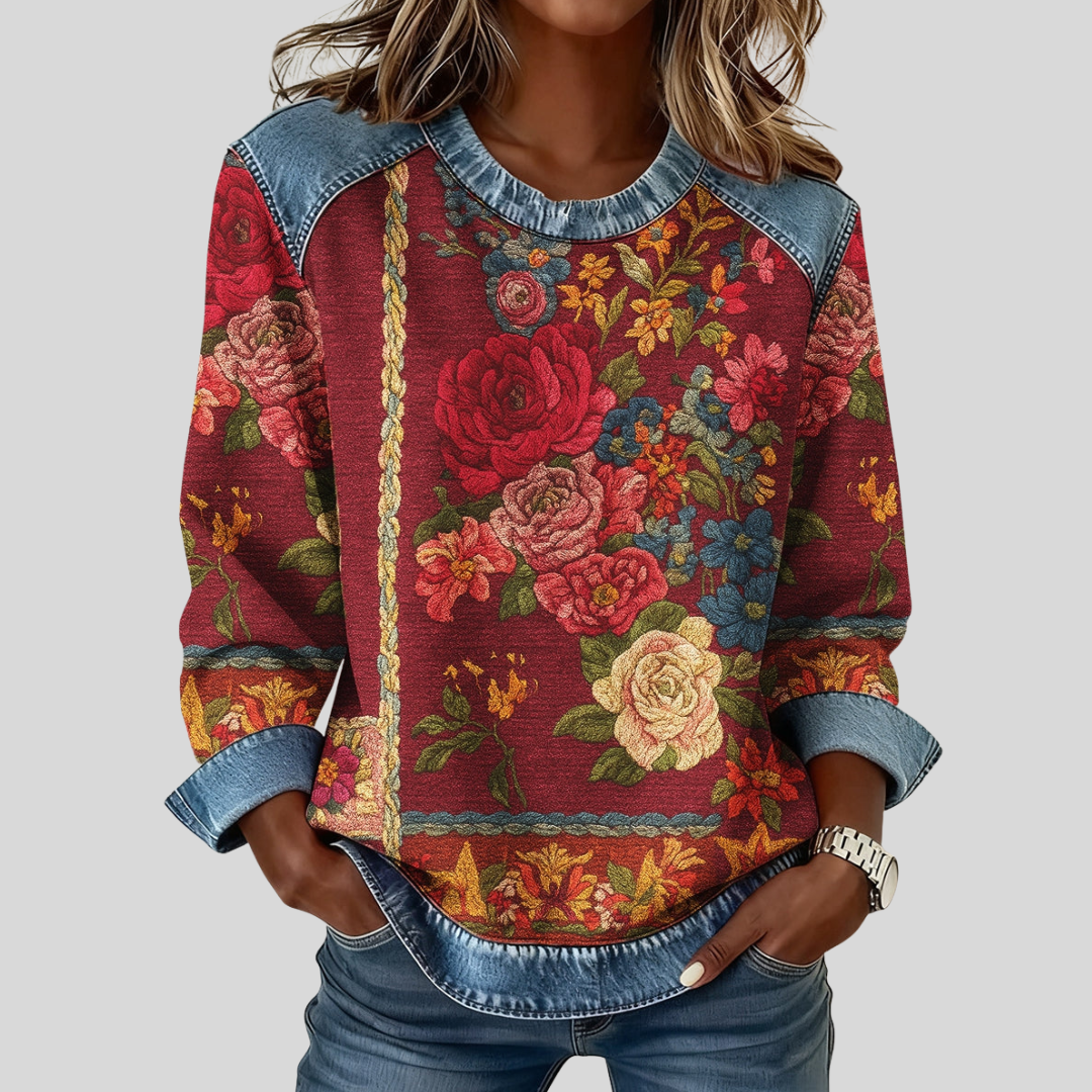 Edna | Women's Floral Print Raglan Sweatshirt