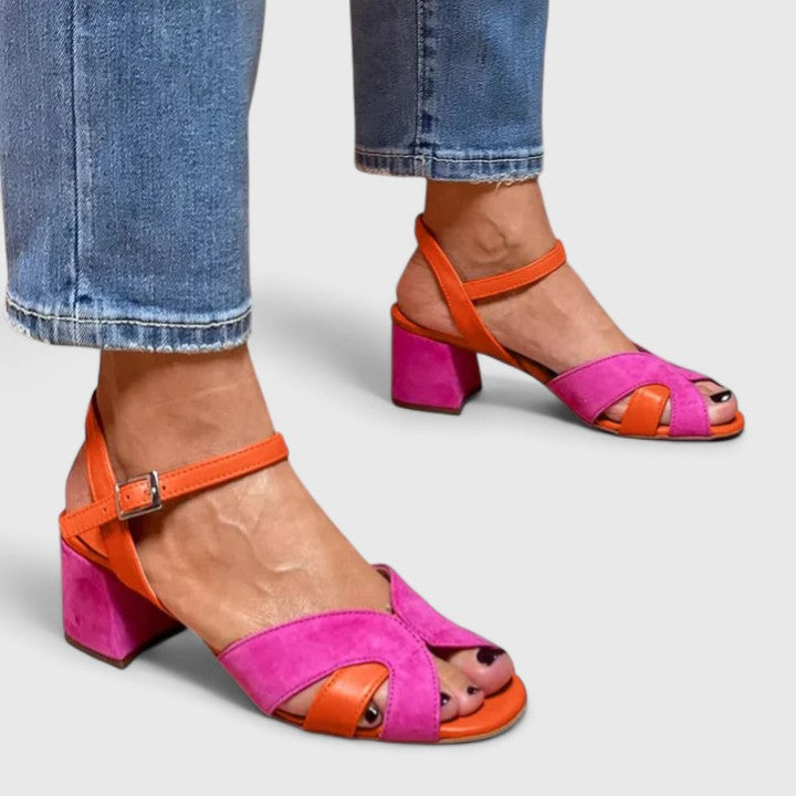 Miranda | Women's Pink Block Heel Sandals