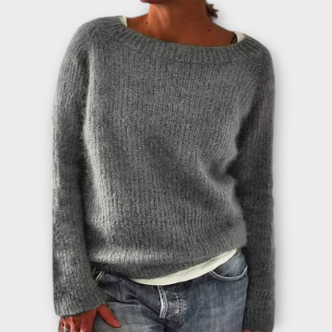 Roberta | Women's Ribbed Boat Neck Sweater