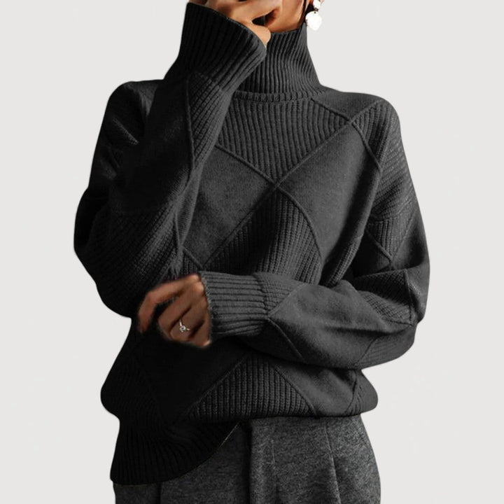 Jessica | Women's Turtleneck Panel Seam Sweater