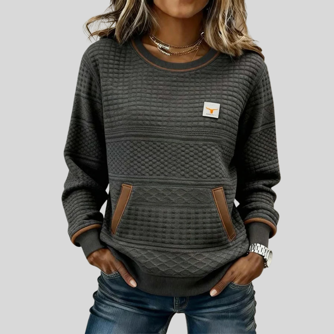 Isabel | Women's Quilted Crew Neck Sweatshirt