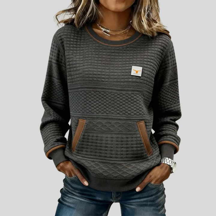 Isabel | Women's Quilted Crew Neck Sweatshirt