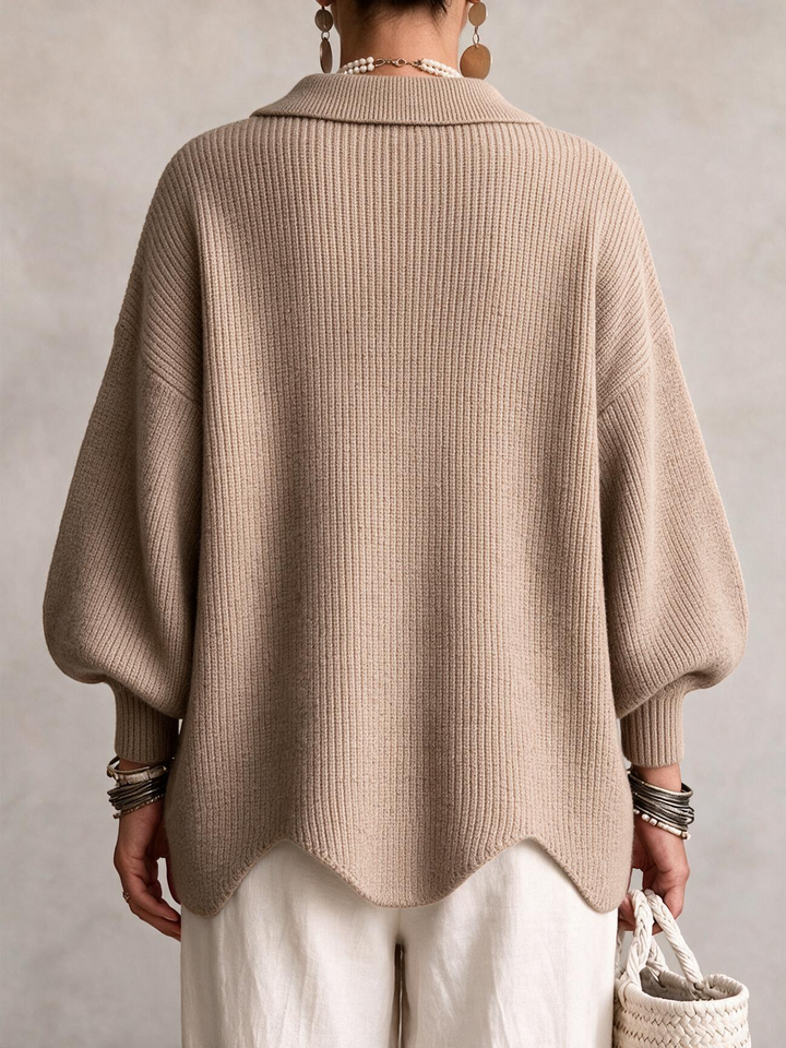 Vanessa | Women's Collared Button Knit Cardigan