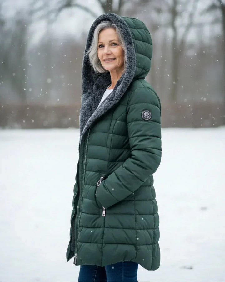 Gia | Women's Quilted Longline Hooded Coat