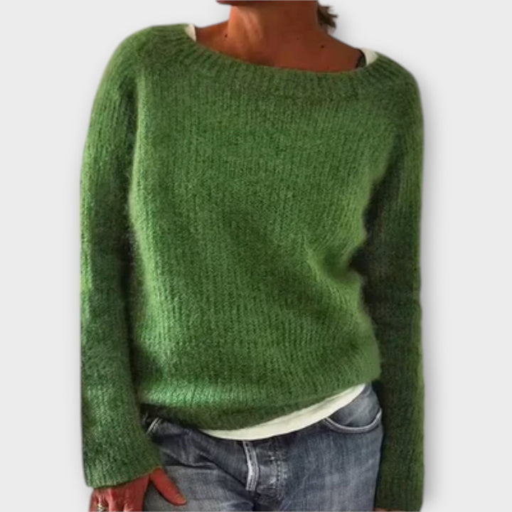 Roberta | Women's Ribbed Boat Neck Sweater