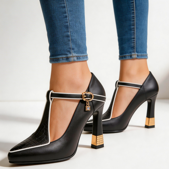Beatrice | Women's T-Strap Pointed Toe Pumps