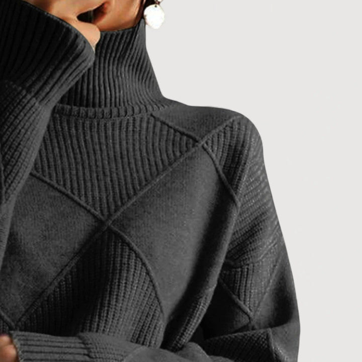 Jessica | Women's Turtleneck Panel Seam Sweater