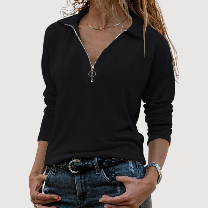 Tamsin | Women's Half Zip Collar Top