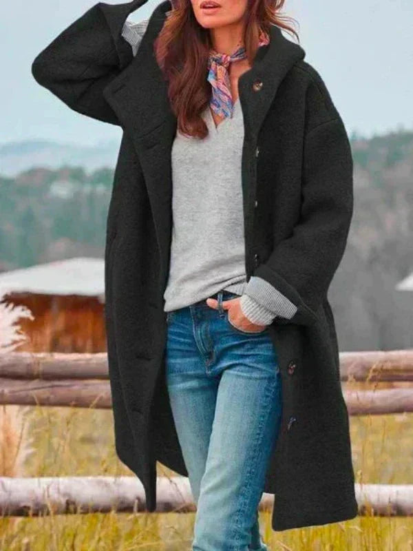 Clementine | Women's Long Hooded Button Front Coat