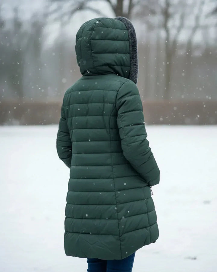 Gia | Women's Quilted Longline Hooded Coat
