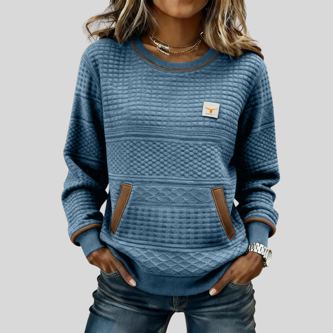 Isabel | Women's Quilted Crew Neck Sweatshirt