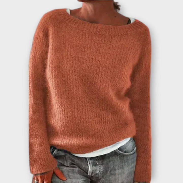 Roberta | Women's Ribbed Boat Neck Sweater