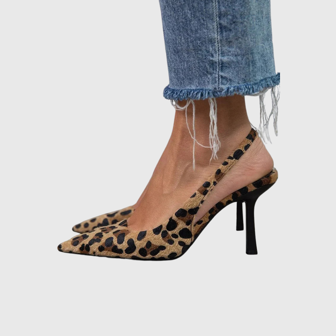 Frances | Women's Leopard Print Slingback Heels