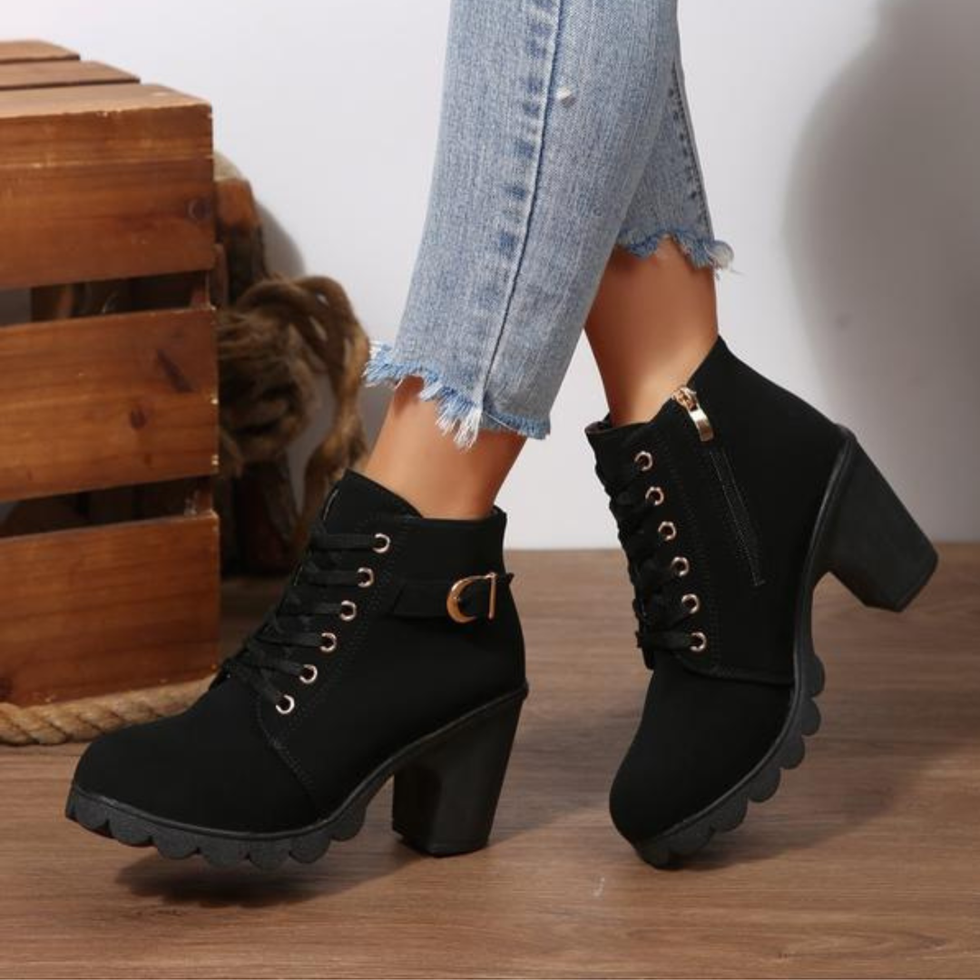Philippa | Women's Lace-Up Chunky Ankle Boots