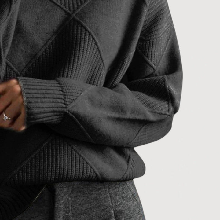 Jessica | Women's Turtleneck Panel Seam Sweater