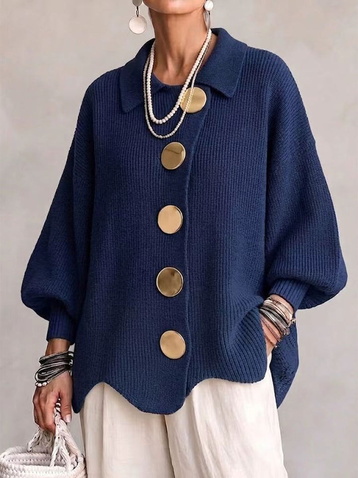 Vanessa | Women's Collared Button Knit Cardigan