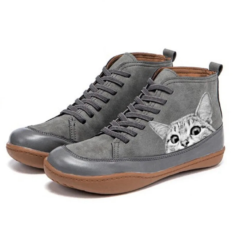 Cecilia | Women's Cat Print Ankle Boots