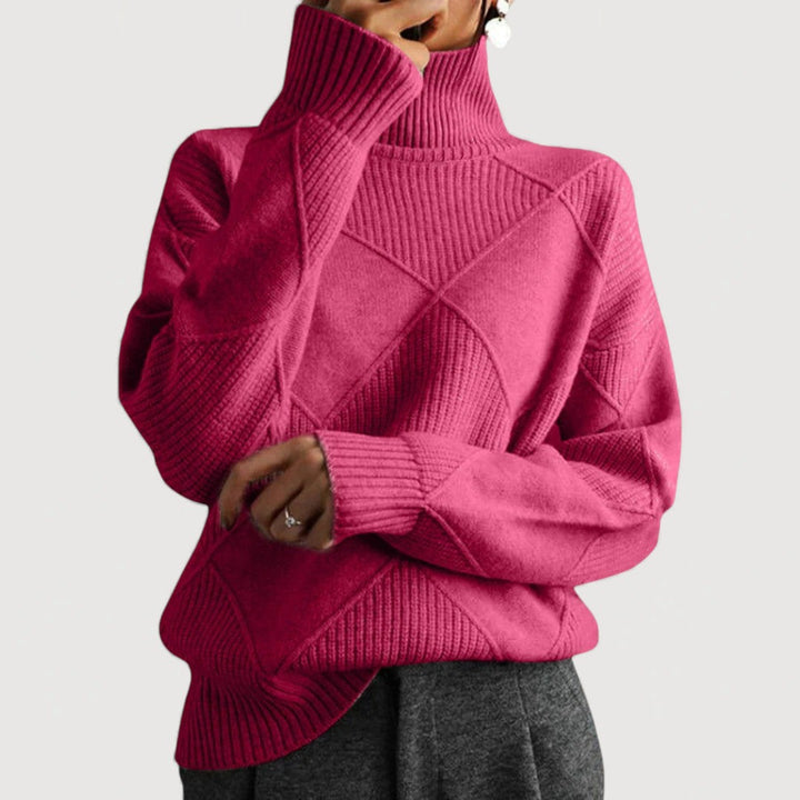 Jessica | Women's Turtleneck Panel Seam Sweater