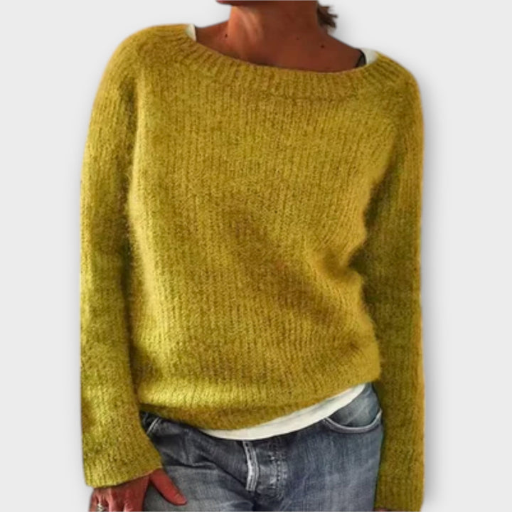 Roberta | Women's Ribbed Boat Neck Sweater