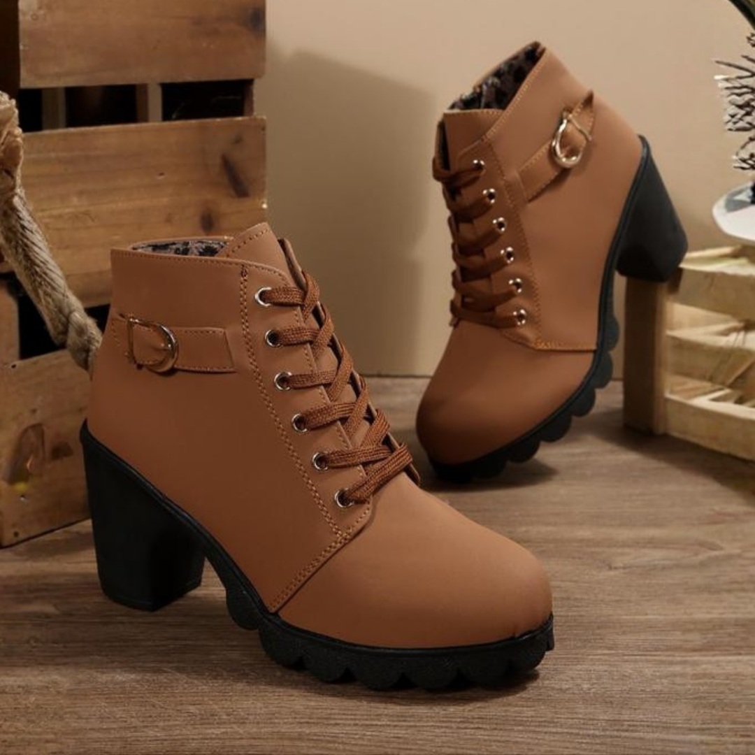 Philippa | Women's Lace-Up Chunky Ankle Boots