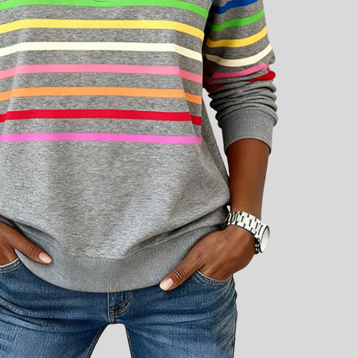 Harriet | Women's Striped Half-Zip Sweater
