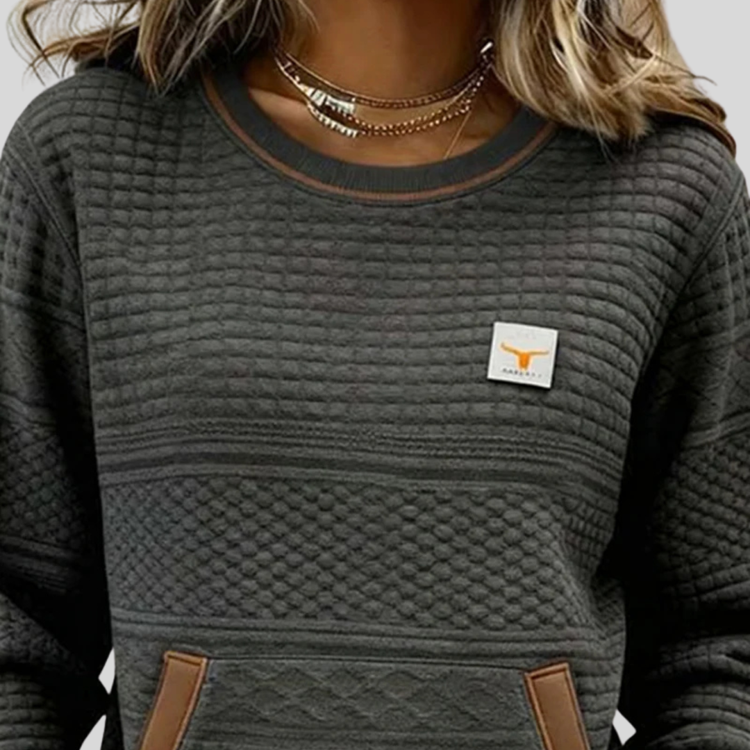 Isabel | Women's Quilted Crew Neck Sweatshirt