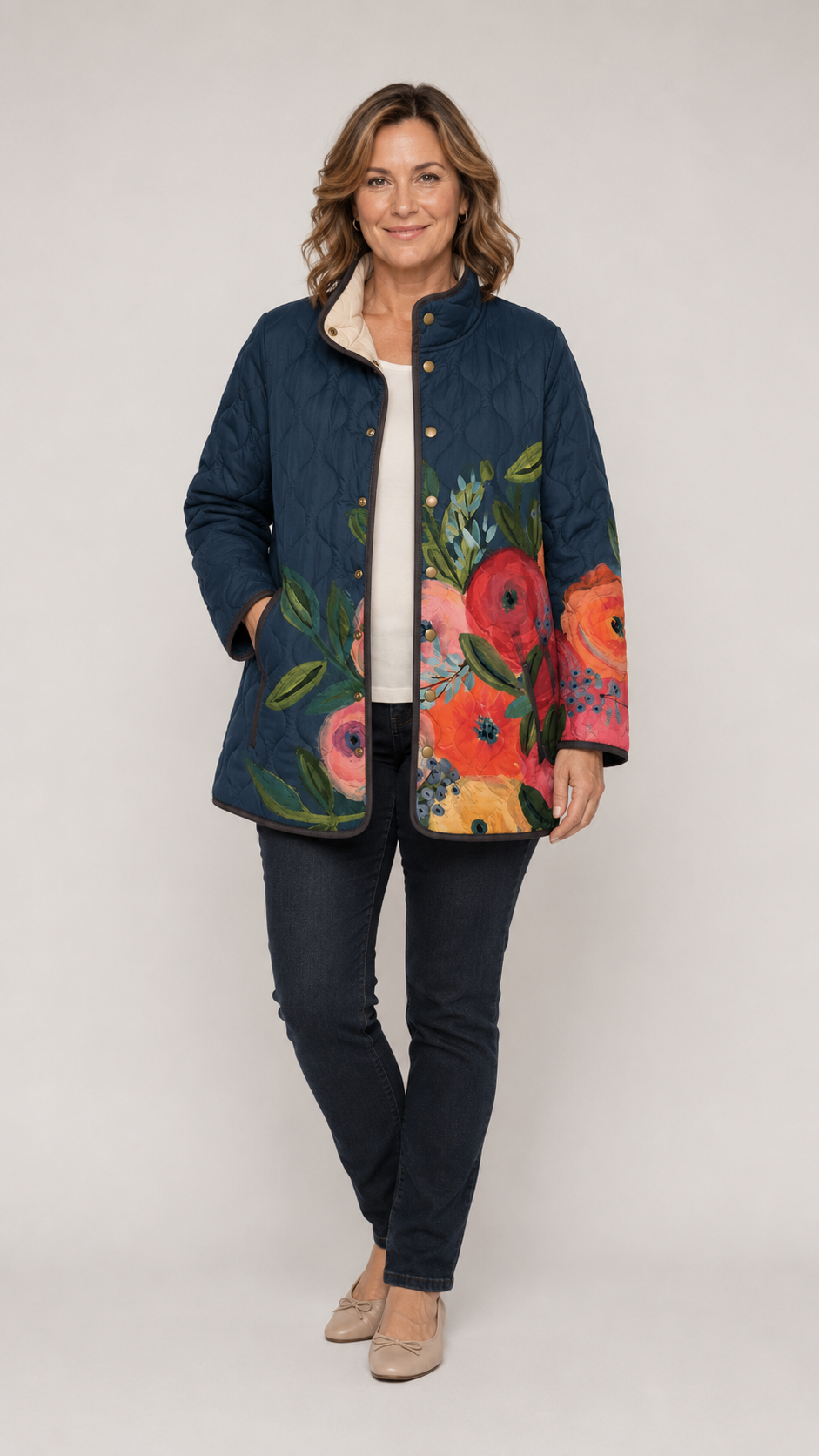 Madeleine | Women's Floral Print Quilted Jacket
