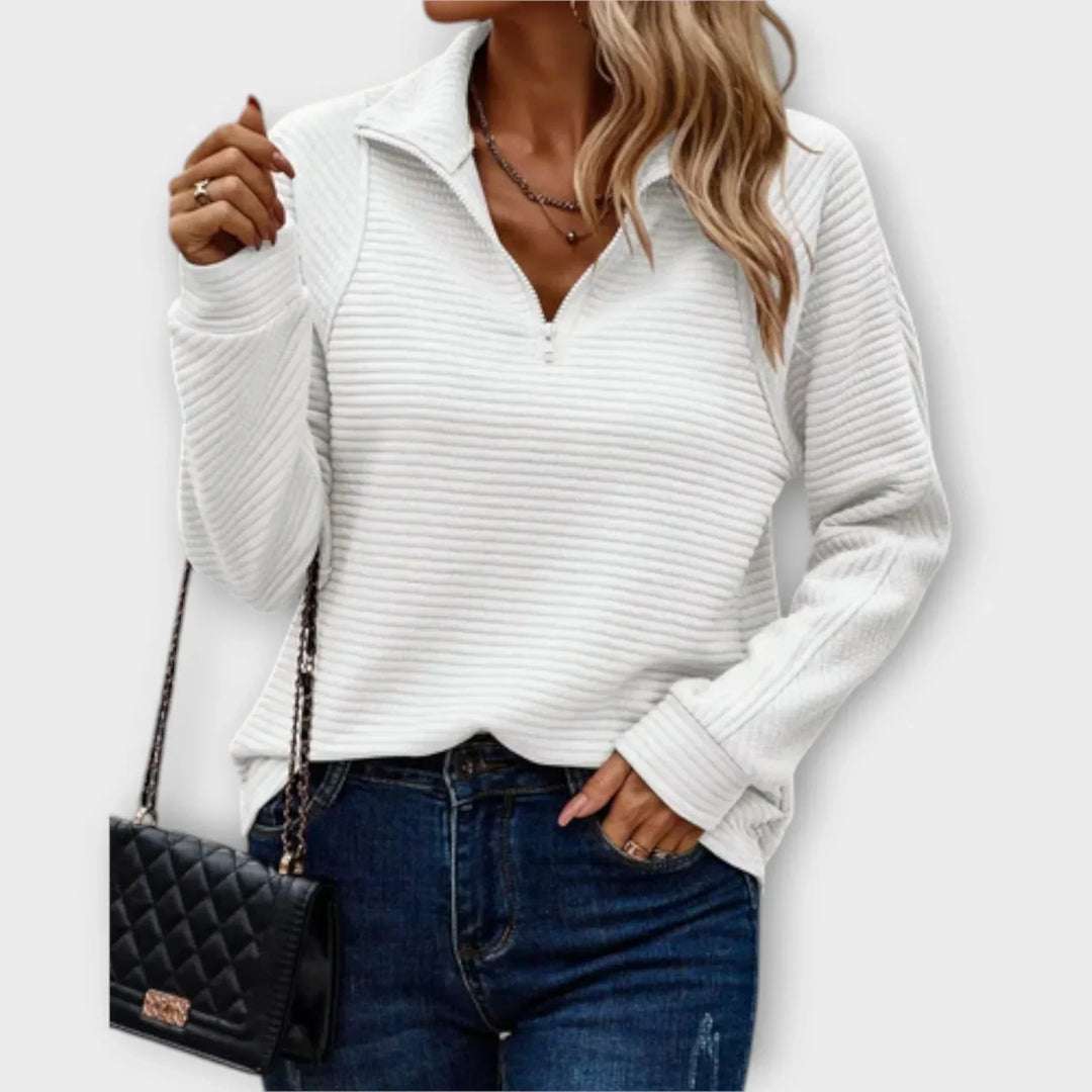 Nina | Women's Ribbed Half-Zip Pullover
