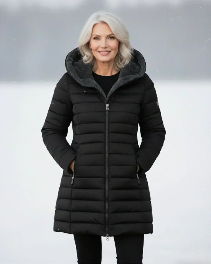 Gia | Women's Quilted Longline Hooded Coat