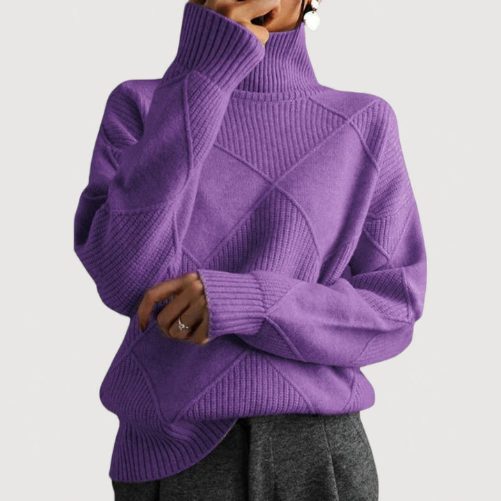 Jessica | Women's Turtleneck Panel Seam Sweater