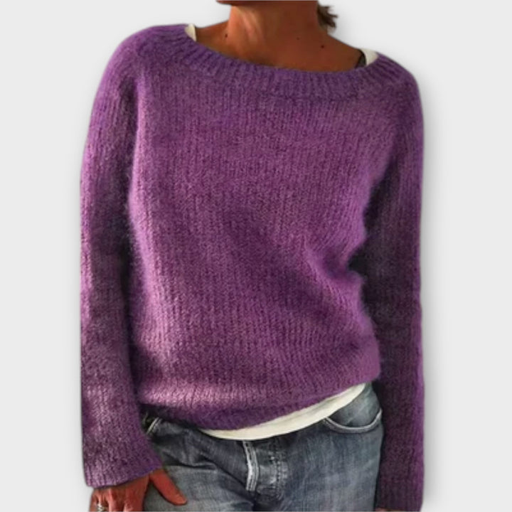 Roberta | Women's Ribbed Boat Neck Sweater