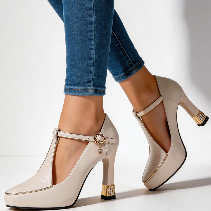 Beatrice | Women's T-Strap Pointed Toe Pumps