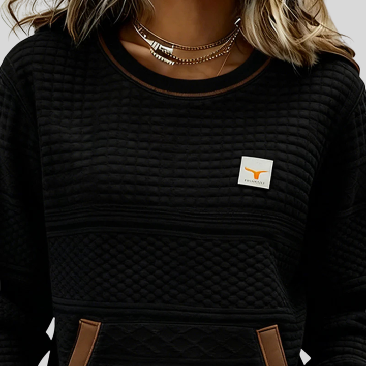 Isabel | Women's Quilted Crew Neck Sweatshirt