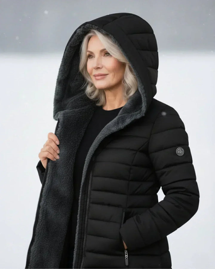 Gia | Women's Quilted Longline Hooded Coat