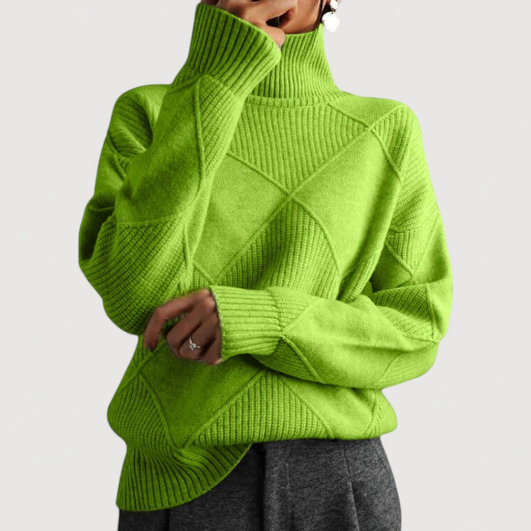 Jessica | Women's Turtleneck Panel Seam Sweater